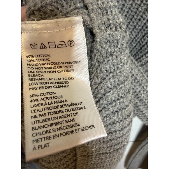 Urban Outfitters Gray Sweater Sz SM Ribbed Oversized Boho Chic - Picture 3 of 5